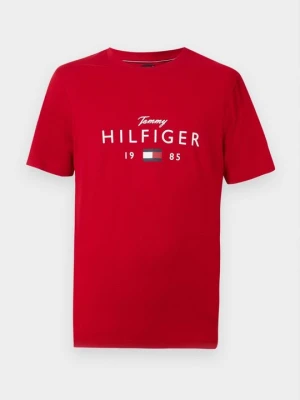 T-shirt z nadrukiem Tommy Hilfiger czerwony