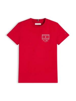 T-shirt z nadrukiem Tommy Hilfiger czerwony