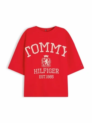 T-shirt z nadrukiem Tommy Hilfiger czerwony