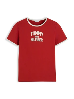 T-shirt z nadrukiem Tommy Hilfiger czerwony