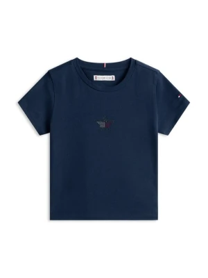 T-shirt z nadrukiem Tommy Hilfiger granatowy