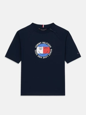 T-shirt z nadrukiem Tommy Hilfiger granatowy