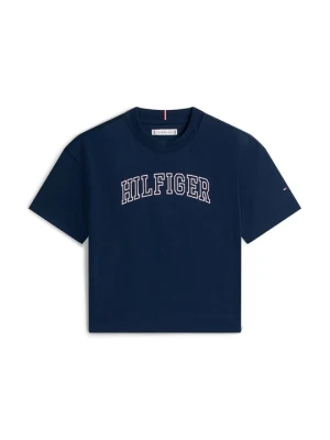 T-shirt z nadrukiem Tommy Hilfiger granatowy