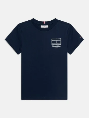T-shirt z nadrukiem Tommy Hilfiger granatowy