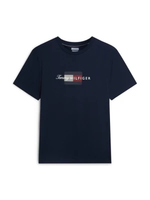 T-shirt z nadrukiem Tommy Hilfiger granatowy