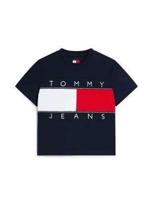 T-shirt z nadrukiem Tommy Hilfiger granatowy