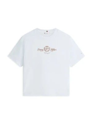 T-shirt z nadrukiem Tommy Hilfiger jasnoniebieski