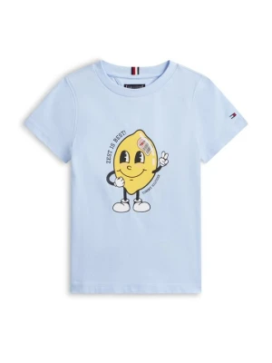 T-shirt z nadrukiem Tommy Hilfiger jasnoniebieski