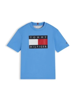 T-shirt z nadrukiem Tommy Hilfiger jasnoniebieski