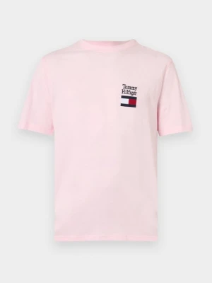 T-shirt z nadrukiem Tommy Hilfiger jasnoróżowy