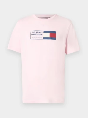 T-shirt z nadrukiem Tommy Hilfiger jasnoróżowy