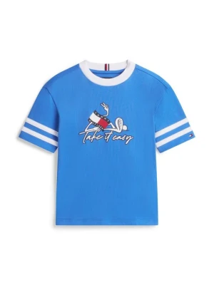 T-shirt z nadrukiem Tommy Hilfiger niebieski