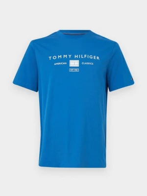 T-shirt z nadrukiem Tommy Hilfiger niebieski