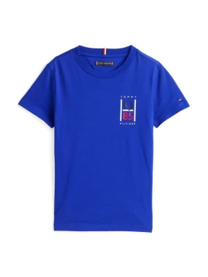 T-shirt z nadrukiem Tommy Hilfiger niebieski