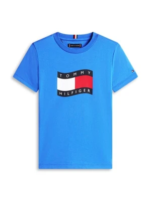 T-shirt z nadrukiem Tommy Hilfiger niebieski