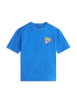 T-shirt z nadrukiem Tommy Hilfiger niebieski