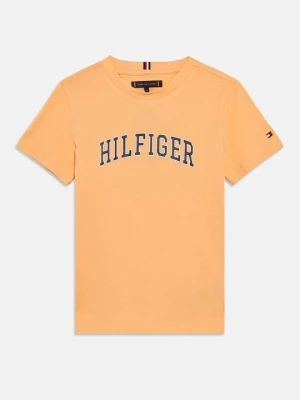 T-shirt z nadrukiem Tommy Hilfiger pomarańczowy