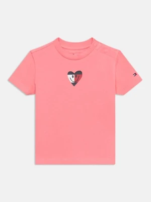 T-shirt z nadrukiem Tommy Hilfiger różowy