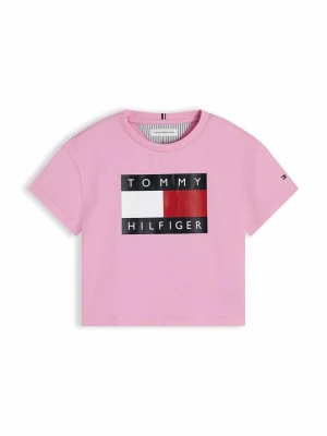T-shirt z nadrukiem Tommy Hilfiger różowy