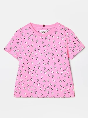 T-shirt z nadrukiem Tommy Hilfiger różowy
