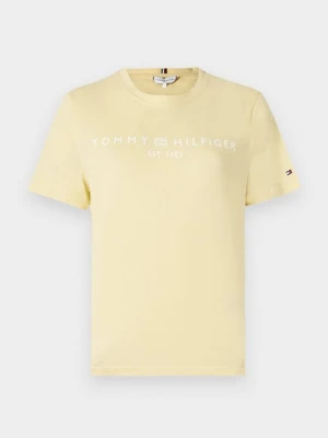 T-shirt z nadrukiem Tommy Hilfiger żółty