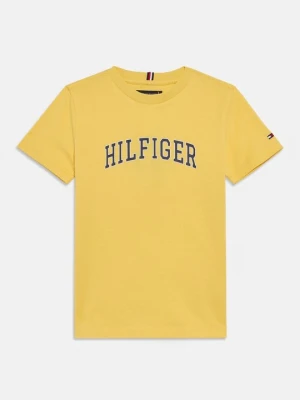 T-shirt z nadrukiem Tommy Hilfiger żółty