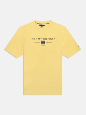 T-shirt z nadrukiem Tommy Hilfiger żółty