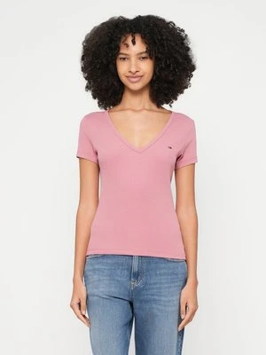 Zdjęcie produktu T-shirt z nadrukiem Tommy Jeans jasnoróżowy
