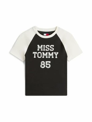 T-shirt z nadrukiem Tommy Jeans czarny