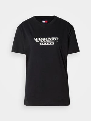 T-shirt z nadrukiem Tommy Jeans czarny