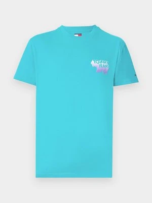 Zdjęcie produktu T-shirt z nadrukiem Tommy Jeans turkusowy