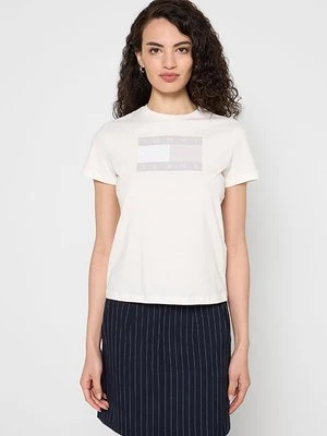 T-shirt z nadrukiem Tommy Jeans biały