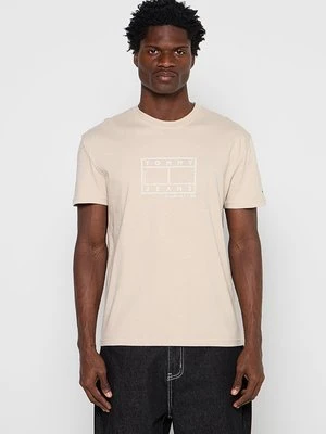 T-shirt z nadrukiem Tommy Jeans żółty
