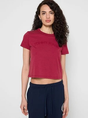 T-shirt z nadrukiem Tommy Jeans czerwony