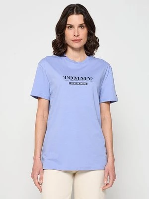 T-shirt z nadrukiem Tommy Jeans niebieski