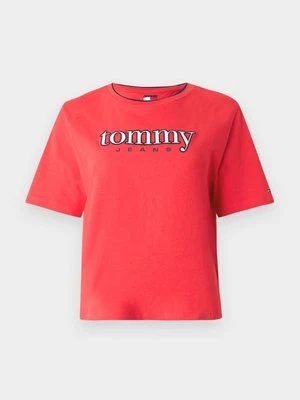 T-shirt z nadrukiem Tommy Jeans czerwony