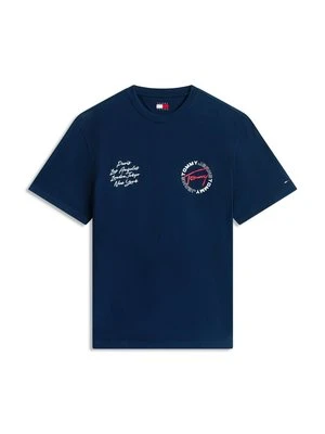 T-shirt z nadrukiem Tommy Jeans granatowy