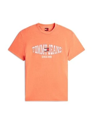 T-shirt z nadrukiem Tommy Jeans czerwony