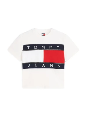 T-shirt z nadrukiem Tommy Jeans biały