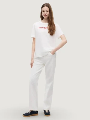 T-shirt z nadrukiem Tommy Jeans biały
