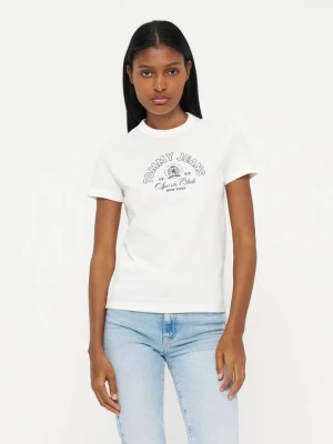 T-shirt z nadrukiem Tommy Jeans biały
