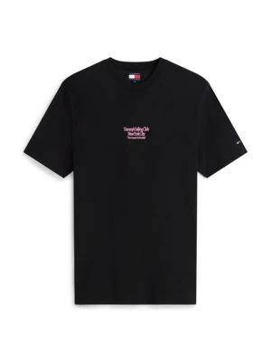 T-shirt z nadrukiem Tommy Jeans czarny