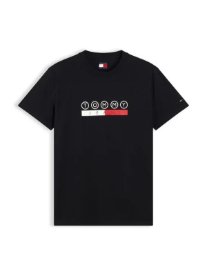 T-shirt z nadrukiem Tommy Jeans czarny
