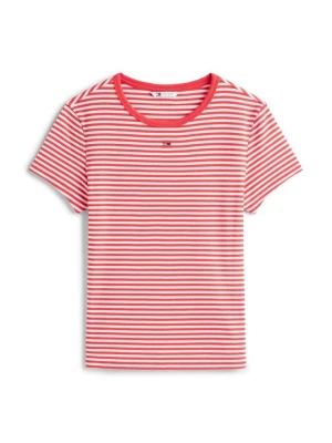 T-shirt z nadrukiem Tommy Jeans czerwony
