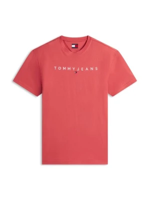 T-shirt z nadrukiem Tommy Jeans czerwony