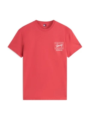 T-shirt z nadrukiem Tommy Jeans czerwony