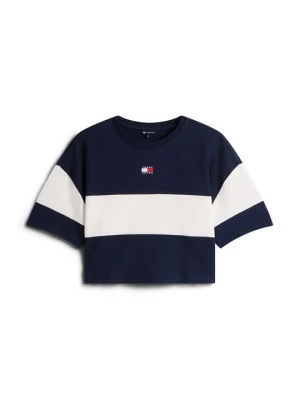 T-shirt z nadrukiem Tommy Jeans granatowy