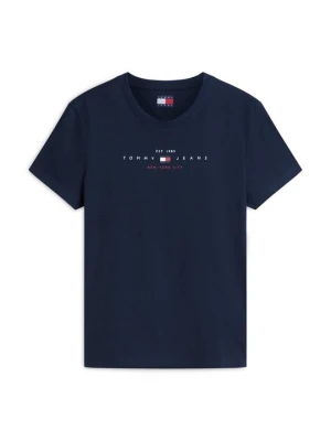 T-shirt z nadrukiem Tommy Jeans granatowy