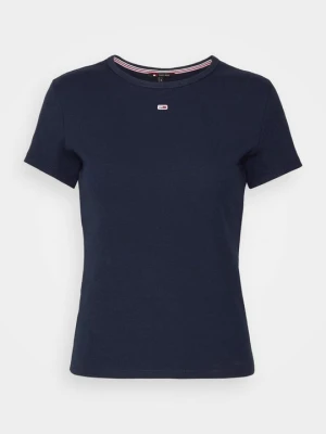T-shirt z nadrukiem Tommy Jeans granatowy