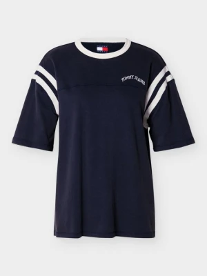 T-shirt z nadrukiem Tommy Jeans granatowy